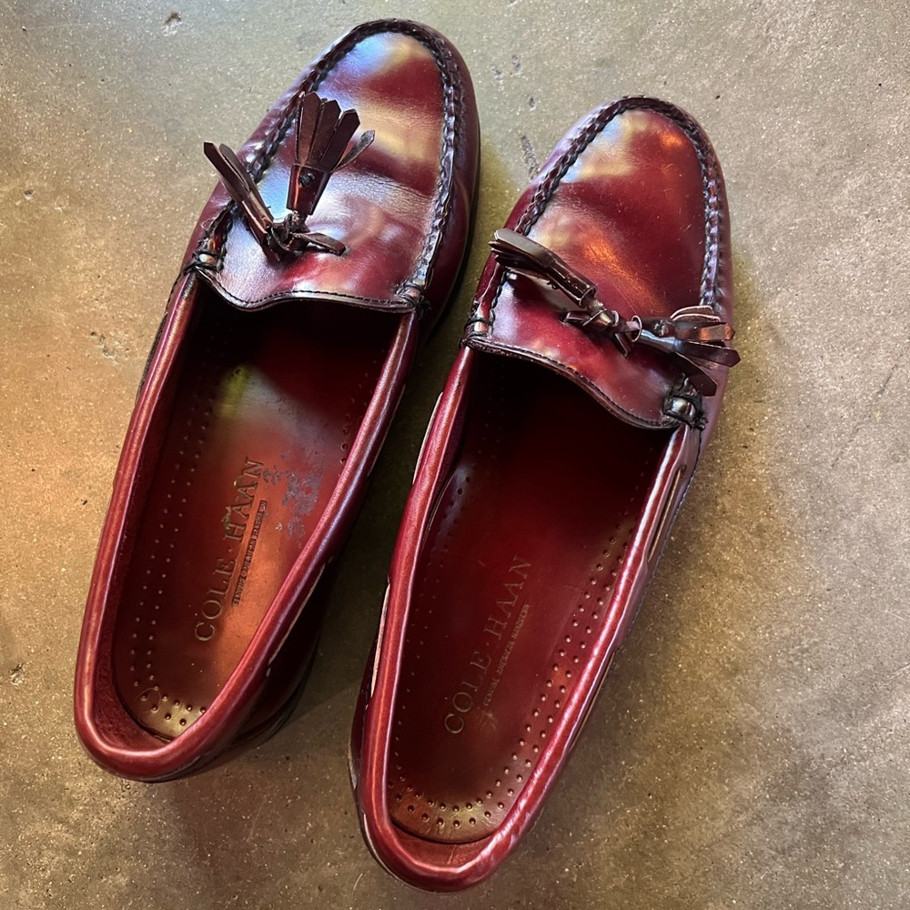 Cole Haan Deep Red Tassel Loafers